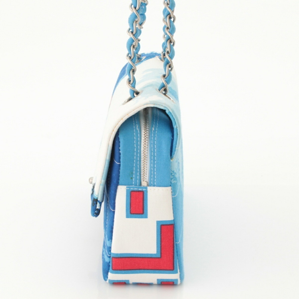 Chanel Surfline Canvas Chain Shoulder Bag Blue - Picture 3 of 6